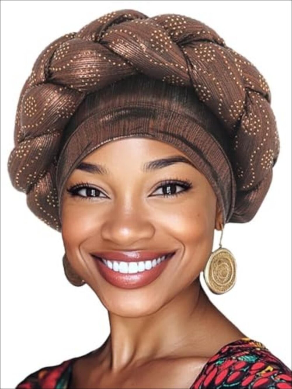 Woeoe Pre-Tied Braided African Headwrap Turban Women's Hair Accessory